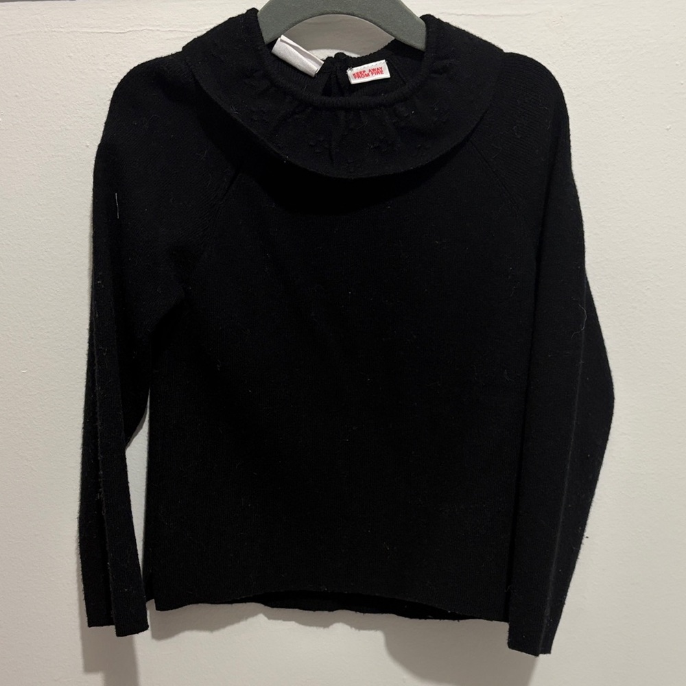 Zara kids size 4-5 Black Cowl Neck Sweater, with small slit on the right side
